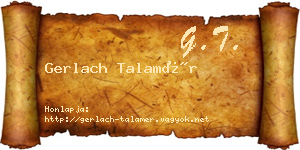 Gerlach Talamér névjegykártya